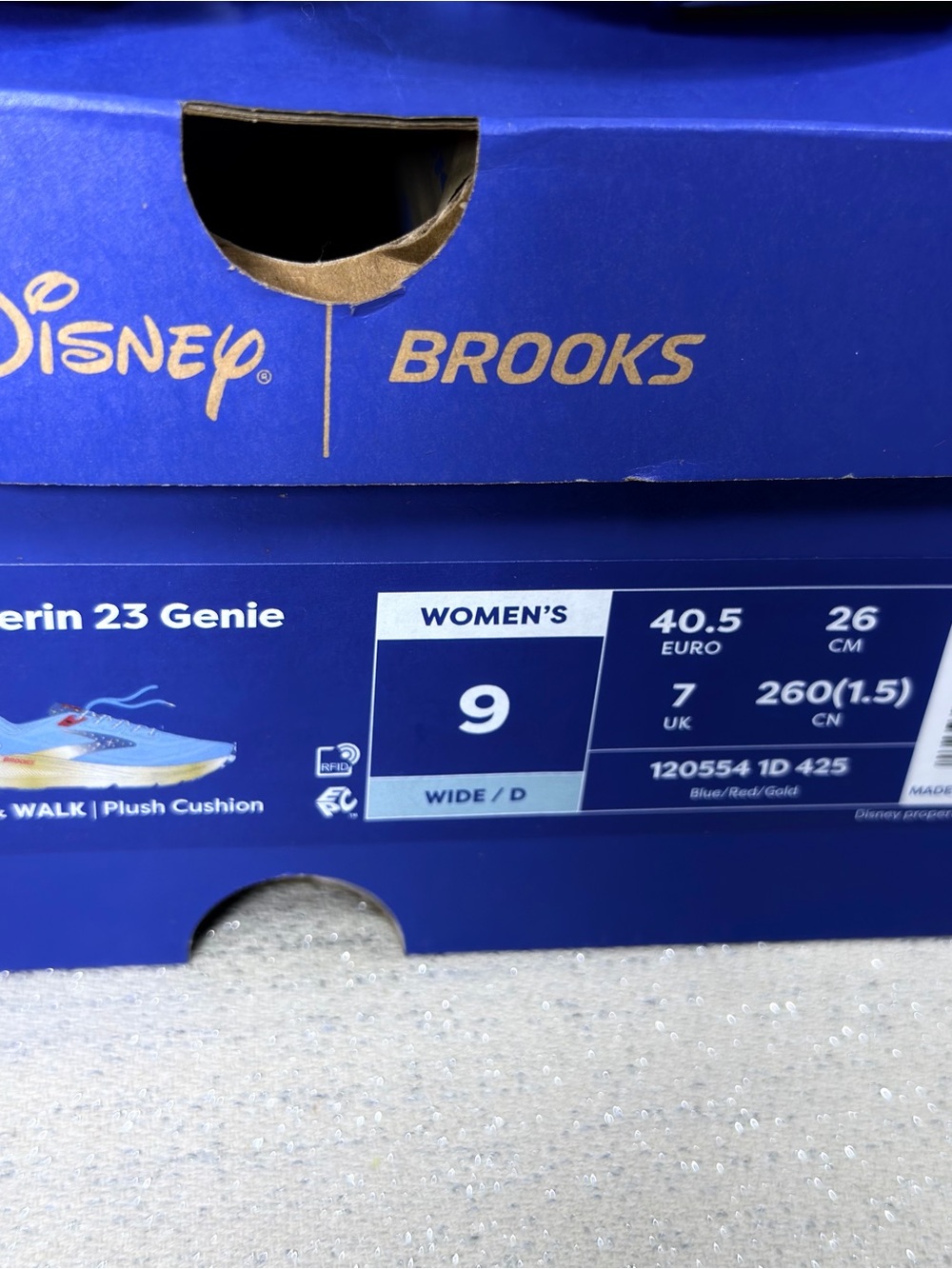 9 WIDE Womens runDisney Genie Brooks Glycerin 23 Aladdin NIB - Picture 2 of 8